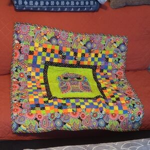 Vibrant Multicolor Owl Quilt